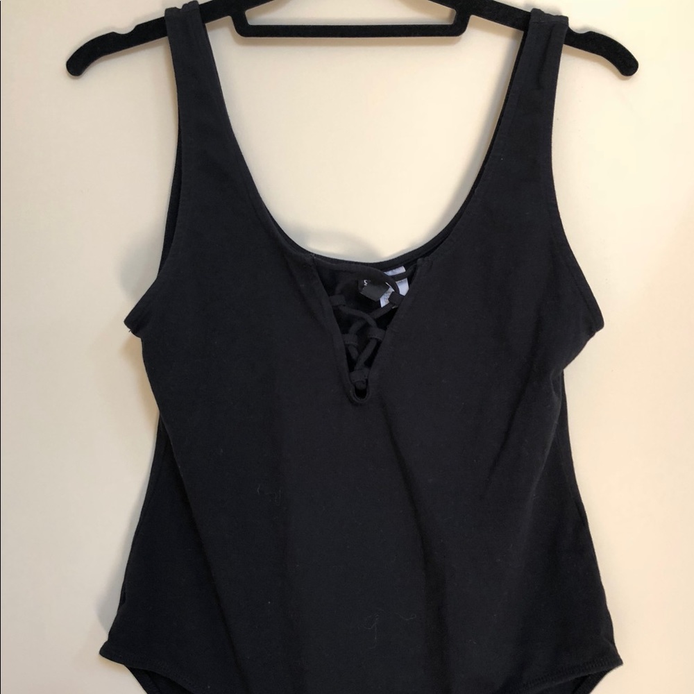 Black bodysuit with tie up